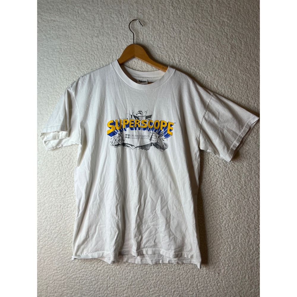 Vintage Superscope GW Instruments Macintosh Tech T-Shirt XL White Single Stitch